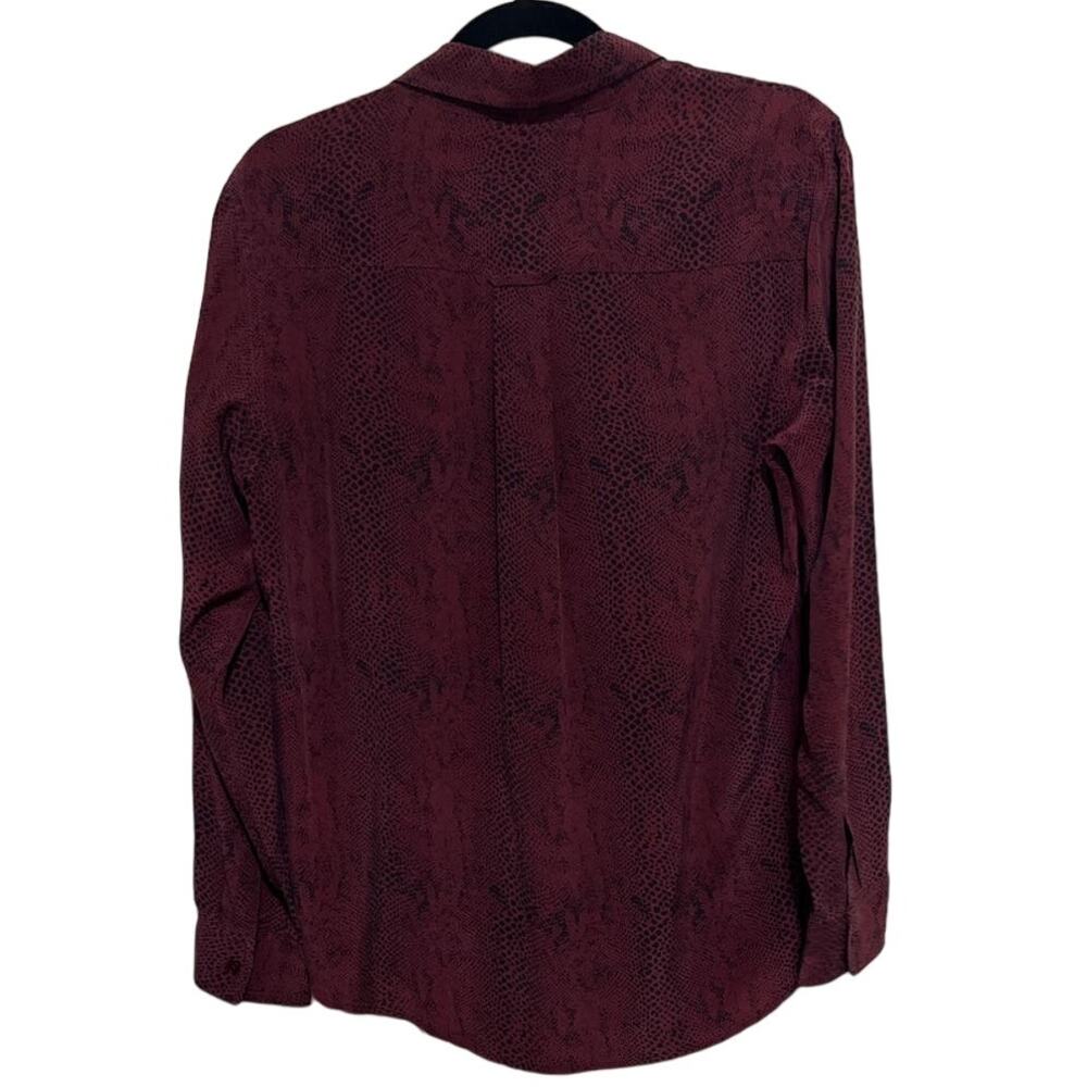 Rails Silk Red Python Button Down Top Blouse L - image 3